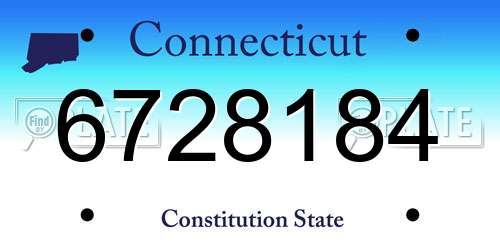 6728184 Connecticut License Plate