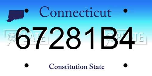 67281B4 Connecticut License Plate