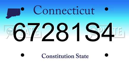 67281S4 Connecticut License Plate