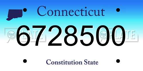 6728500 Connecticut License Plate