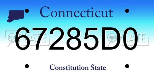 67285D0 Connecticut License Plate