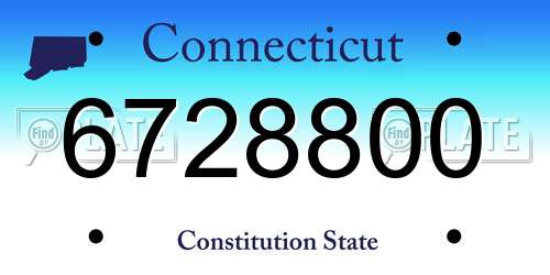 6728800 Connecticut License Plate