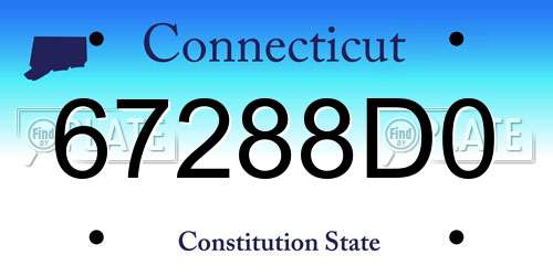 67288D0 Connecticut License Plate