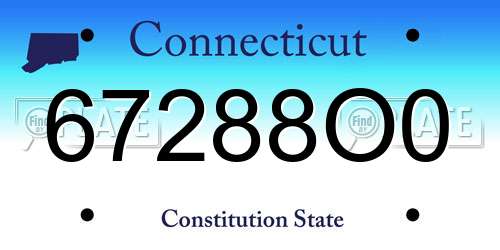 67288O0 Connecticut License Plate
