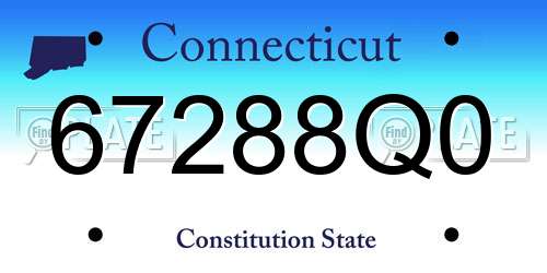 67288Q0 Connecticut License Plate