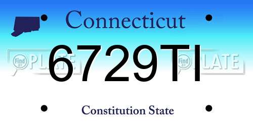 6729TI Connecticut License Plate