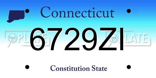 6729ZI Connecticut License Plate