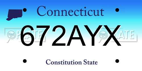672AYX Connecticut License Plate