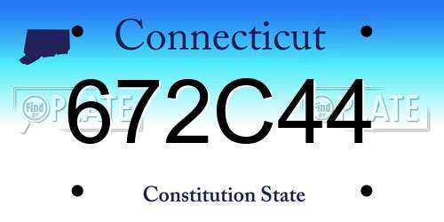672C44 Connecticut License Plate