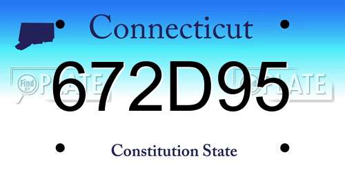 672D95 Connecticut License Plate