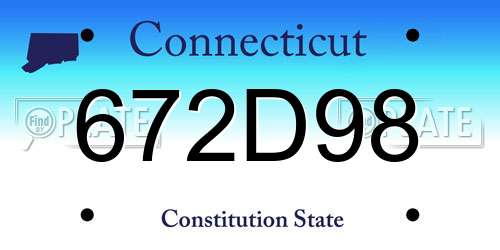 672D98 Connecticut License Plate