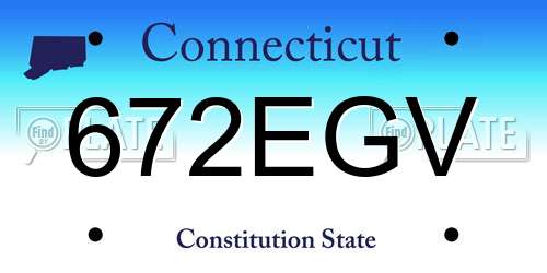 672EGV Connecticut License Plate
