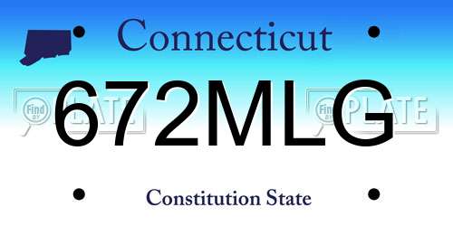 672MLG Connecticut License Plate