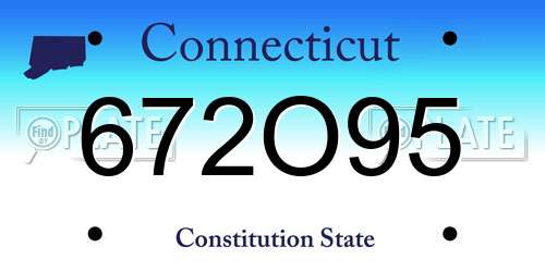 672O95 Connecticut License Plate