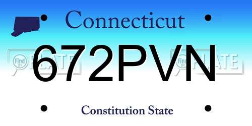 672PVN Connecticut License Plate