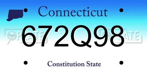 672Q98 Connecticut License Plate