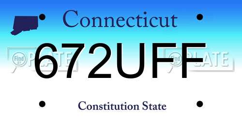 672UFF Connecticut License Plate