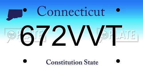 672VVT Connecticut License Plate