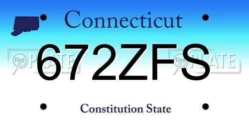 672ZFS Connecticut License Plate