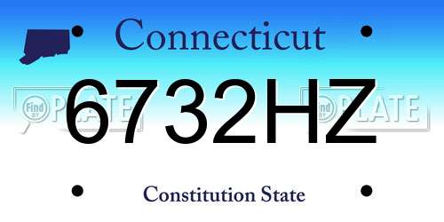 6732HZ Connecticut License Plate