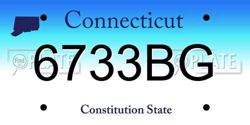 6733BG Connecticut License Plate