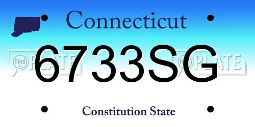 6733SG Connecticut License Plate