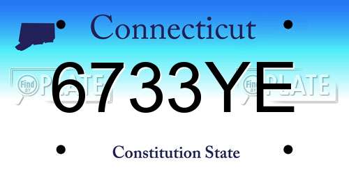 6733YE Connecticut License Plate