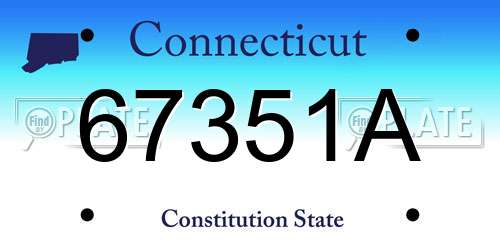 67351A Connecticut License Plate