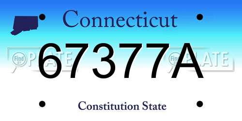 67377A Connecticut License Plate