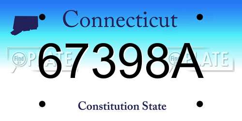 67398A Connecticut License Plate