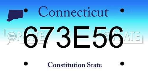 673E56 Connecticut License Plate