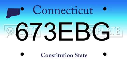 673EBG Connecticut License Plate