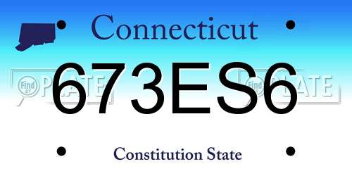 673ES6 Connecticut License Plate