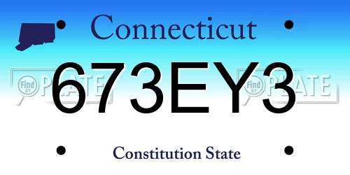 673EY3 Connecticut License Plate