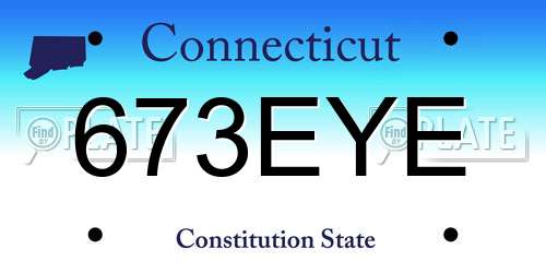 673EYE Connecticut License Plate
