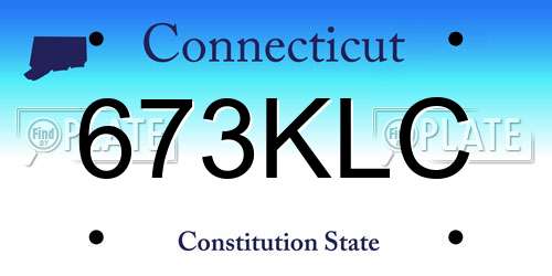 673KLC Connecticut License Plate