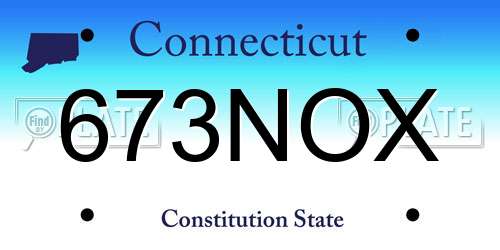 673NOX Connecticut License Plate