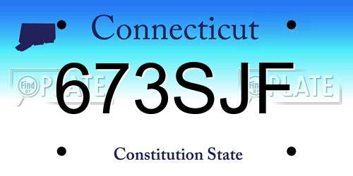 673SJF Connecticut License Plate