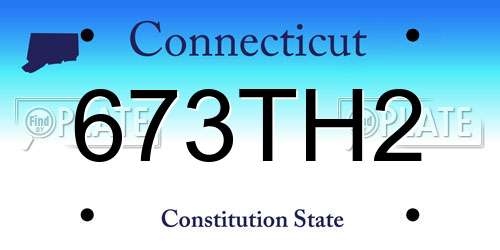 673TH2 Connecticut License Plate