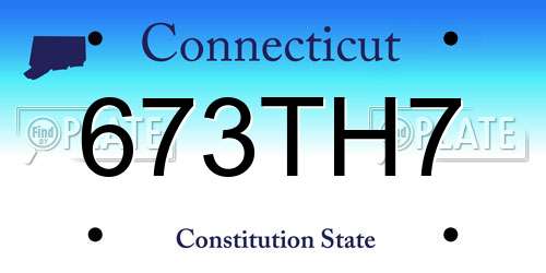 673TH7 Connecticut License Plate