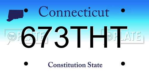 673THT Connecticut License Plate