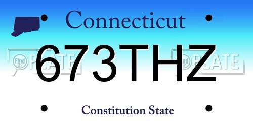 673THZ Connecticut License Plate