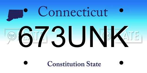 673UNK Connecticut License Plate