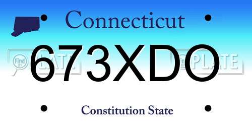 673XDO Connecticut License Plate