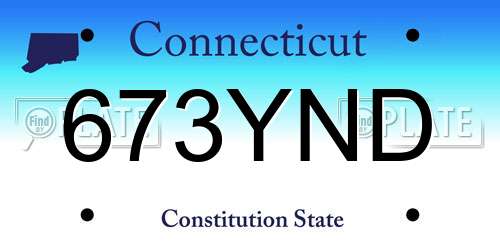673YND Connecticut License Plate