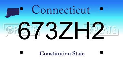 673ZH2 Connecticut License Plate