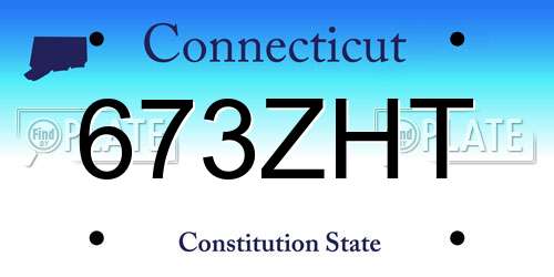 673ZHT Connecticut License Plate