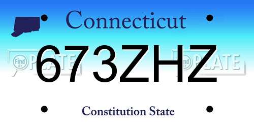 673ZHZ Connecticut License Plate
