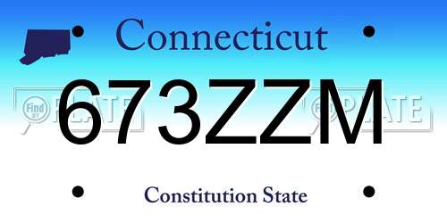673ZZM Connecticut License Plate