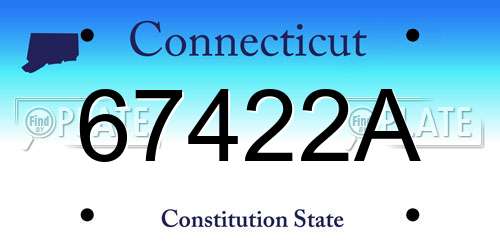 67422A Connecticut License Plate